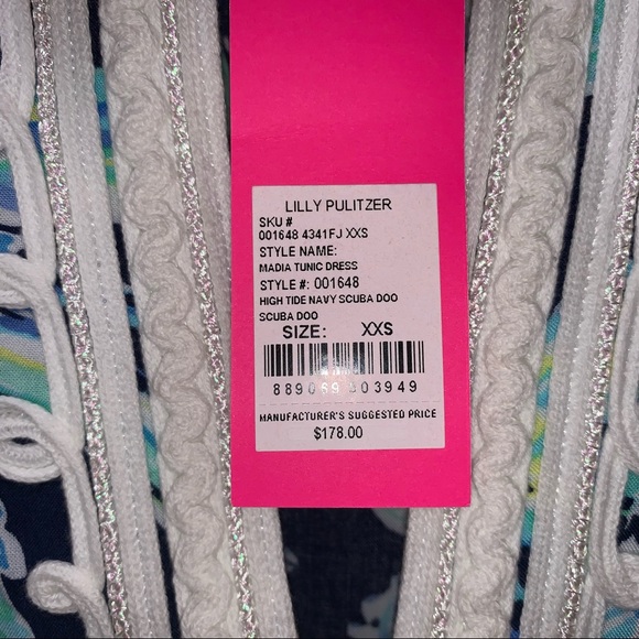 Lilly Pulitzer Madia Tunic Dress High Tide Navy - Picture 8 of 8